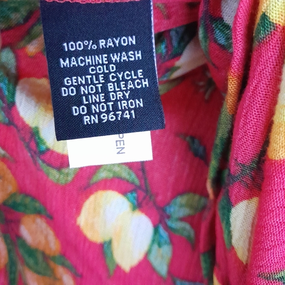 Signature Studio Lemon Citrus Print High Waist Maxi Skirt Pink Size Small - Picture 5 of 12